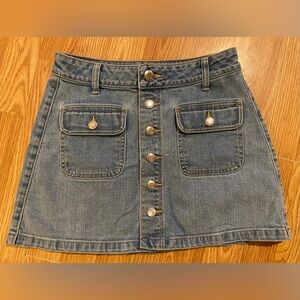American Eagle Outfitters Blue Denim Mini Stretch Skirt